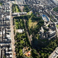 Princes Street Gardens Edinburgh from the air 