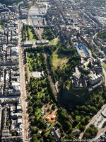 Princes Street Gardens Edinburgh from the air 