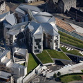 Scottish Parliament Building Holyrood Edinburgh  from the air 