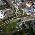 Scottish Parliament Building Holyrood Edinburgh  from the air 