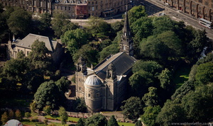 St Cuthbert's Church Edinburgh from the air 