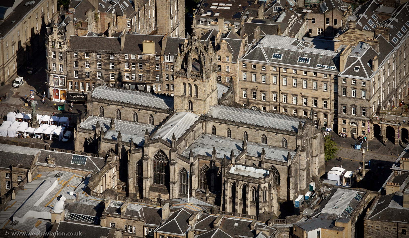 St Giles' Cathedral Edinburgh from the air 