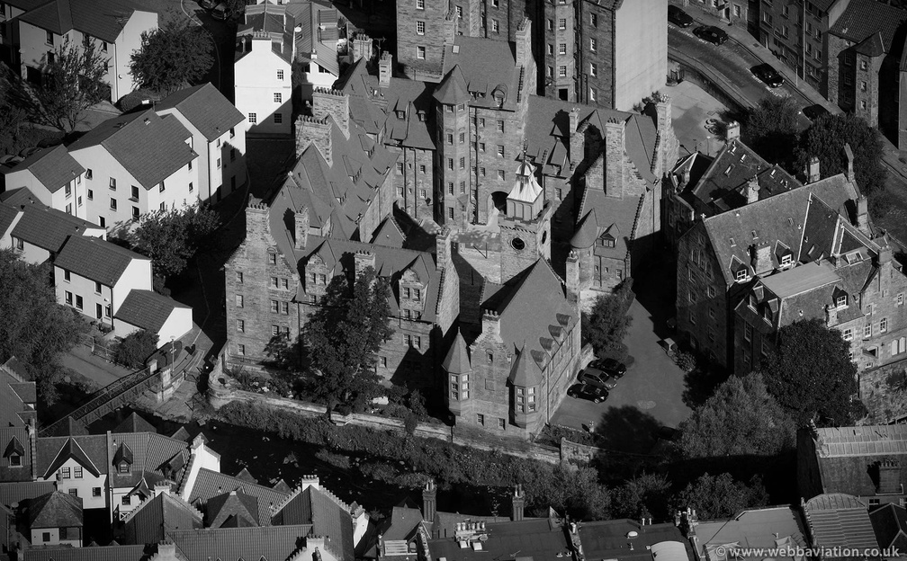 Well Court Dean Village Edinburgh from the air 