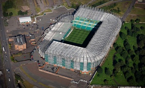 Celtic Park football stadium, home to  Celtic Football Club    from the air