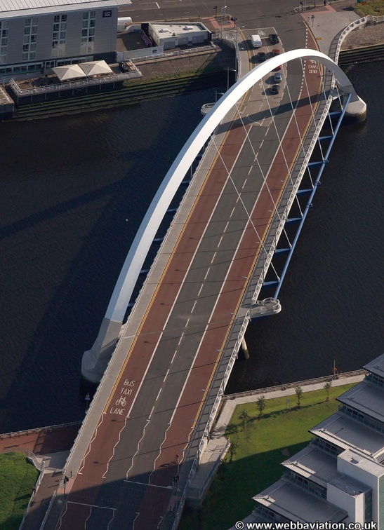 Clyde Arc - Squinty Bridge Glasgow  from the air