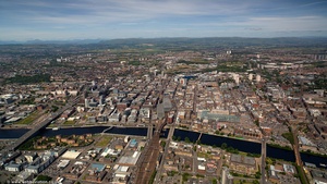 Glasgow city centre aerial photo 