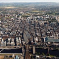 Glasgow city centre & River Clyde aerial photo 