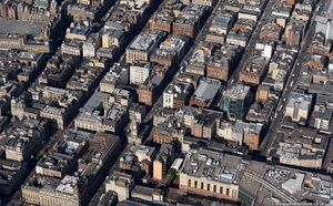 Glasgow city centre showing the area around West George Street  from the air