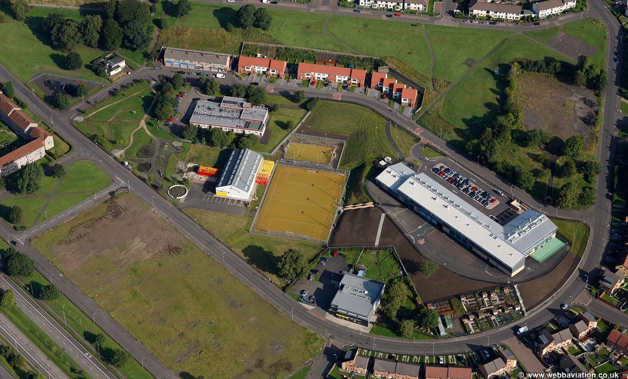 Newhills School and Aultmore Park Primary Glasgow   from the air