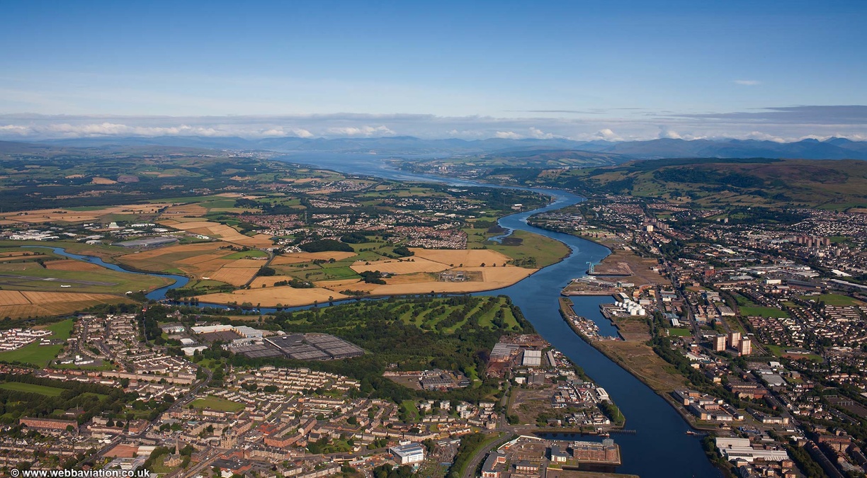 River Clyde Renfrew  from the air