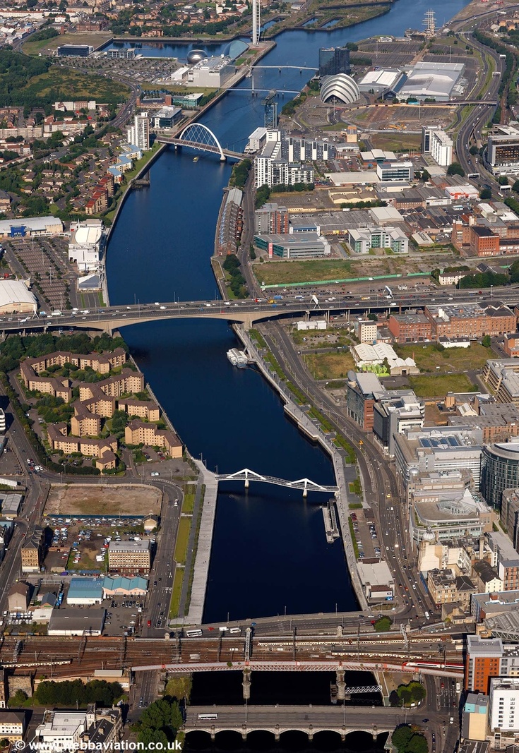 River Clyde bridges  from the air