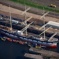 Tall Ship Glenlee, Glasgow.  from the air