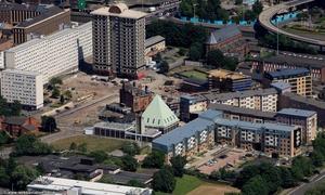  The Pyramid at Anderston, formerly Anderston Kelvingrove Parish Church Argyle St Glasgow G3  from the air