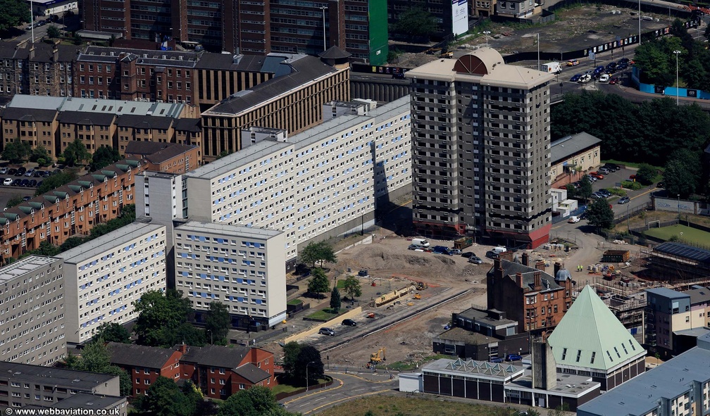  tower block at  14 Shaftesbury Street  Anderston, Glasgow from the air