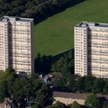  Dumbreck Court tower blocks, Glasgow from the air