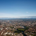 blue skies over Glasgow from the air