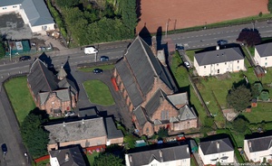 Shettleston Old Parish Church Glasgow  from the air