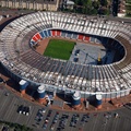 Hampden Park football stadium, home to Queen's Park F.C. and  the Scotland national football team  from the air