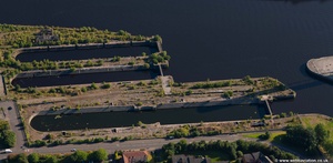Govan Graving Dockson the River Clyde Glasgow  from the air