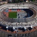 Hampden Park football stadium, home to Queen's Park F.C. and  the Scotland national football team  from the air