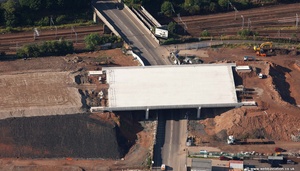  new motorway bridge to take the M74 motorway over the A749 Farmeloan Road Rutherglen Glasgow   from the air
