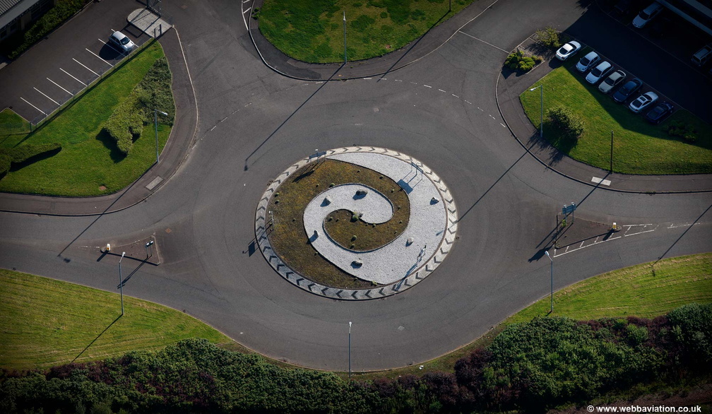   roundabout on Fifty Pitches Pl Glasgow G51 from the air