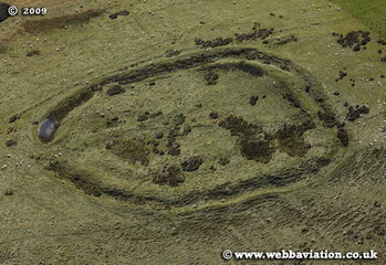 Hillfort at Dodburn hill Scotland  UK aerial photograph