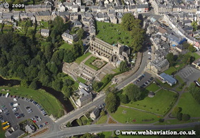 Jedburgh Abbey  Scotland  UK aerial photograph