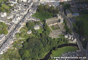 Jedburgh Abbey  Scotland  UK aerial photograph