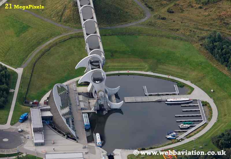 Falkirk Wheel Scotland  UK aerial photograph