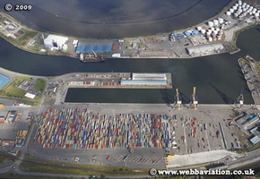 Port of Grangemouth on the River Forth Grangemouth Scotland  UK aerial photograph