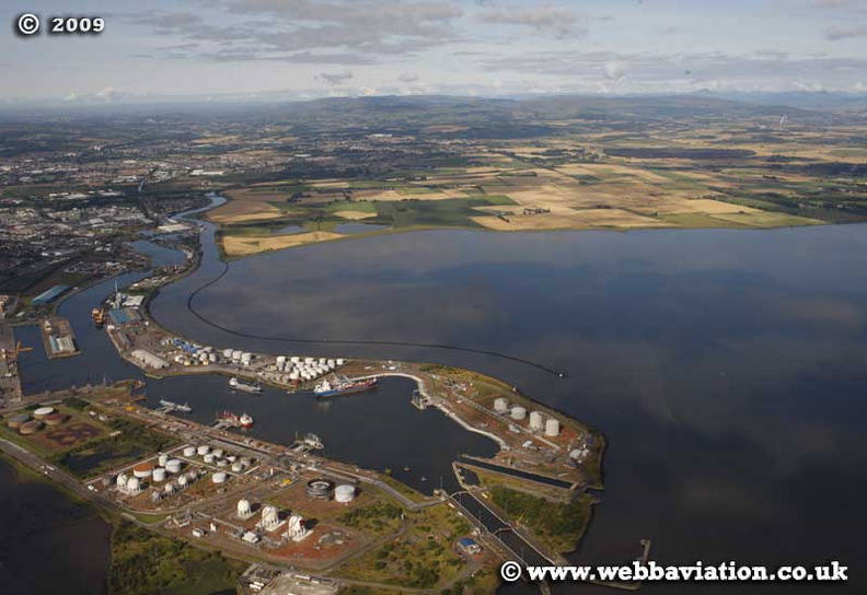 Port of Grangemouth on the River Forth Grangemouth Scotland  UK aerial photograph