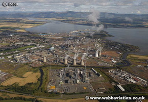 Grangemouth Oil Refinery Scotland  UK aerial photograph