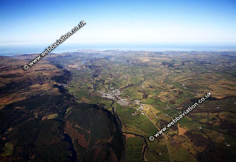Llanrwst Wales UK aerial photograph 