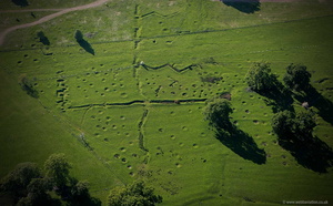 World War 1 practice trenches at Bodelwyddan North Wales from the air
