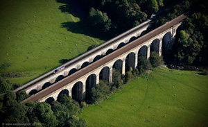 Chirk Aqueduct and adjacent Chirk Railway Viaduct  aerial photograph