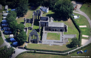 Valle Crucis Abbey aerial photo