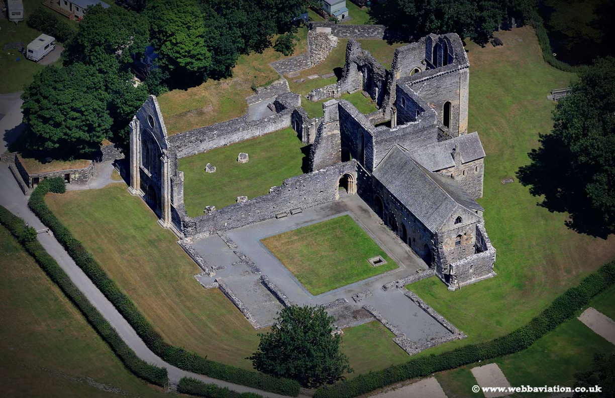 Valle Crucis Abbey aerial photo