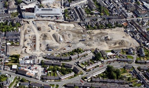 construction of the St Catherine's Walk Shopping Centre Carmarthen  from the air