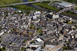 Carmarthen town centre from the air