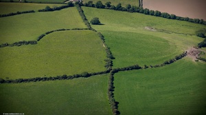 Castell-y-gaer hillfort Carmarthen  Carmarthenshire  Wales aerial photograph 