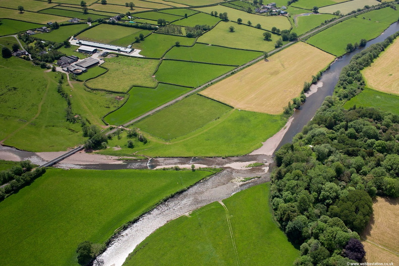 the confluence of the River Towy / Afon Tywi and River Sawdde  / Afon Sawdde from the air