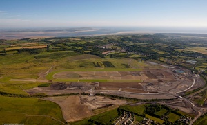  Ffos Las Racecourse during construction from the air