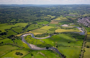 meanders on the of the River Towy from the air