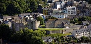 Haverfordwest Castle Pembrokeshire from the air