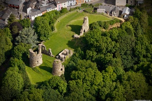 Narberth Castle  Pembrokeshire from the air