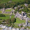  the ruins of  St Davids Bishops Palace and St Davids Cathedral  from the air