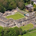 the ruins of St Davids Bishops Palace from the air