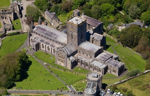 St Davids Cathedral from the air
