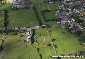 Caerleon Wales site of the Roman Fort Isca Augusta / Isca Silurum aerial photograph 